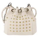 BURBERRY Chain Purse Blue Label Shoulder Bag Leather White Auth 201916-13