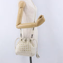 BURBERRY Chain Purse Blue Label Shoulder Bag Leather White Auth 201916-23