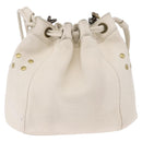 BURBERRY Chain Purse Blue Label Shoulder Bag Leather White Auth 201916-2