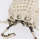 BURBERRY Chain Purse Blue Label Shoulder Bag Leather White Auth 201916-7