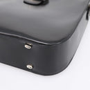 CELINE Horse Carriage Shoulder Bag Leather Black Silver Auth 201919A-9