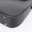 CELINE Horse Carriage Shoulder Bag Leather Black Silver Auth 201919A-15