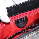 CELINE Horse Carriage Shoulder Bag Leather Black Silver Auth 201919A-18