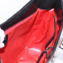 CELINE Horse Carriage Shoulder Bag Leather Black Silver Auth 201919A-19