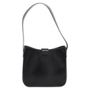 CELINE Horse Carriage Shoulder Bag Leather Black Silver Auth 201919A-2