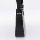 CELINE Horse Carriage Shoulder Bag Leather Black Silver Auth 201919A-4