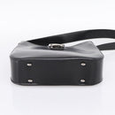 CELINE Horse Carriage Shoulder Bag Leather Black Silver Auth 201919A-5