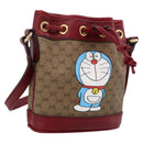 GUCCI GUCCI × Doraemon Micro GG Supreme Bag PVC Beige Gold 647801 Auth 201921SAM-1