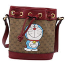GUCCI GUCCI × Doraemon Micro GG Supreme Bag PVC Beige Gold 647801 Auth 201921SAM-13