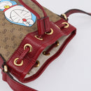 GUCCI GUCCI × Doraemon Micro GG Supreme Bag PVC Beige Gold 647801 Auth 201921SAM-6