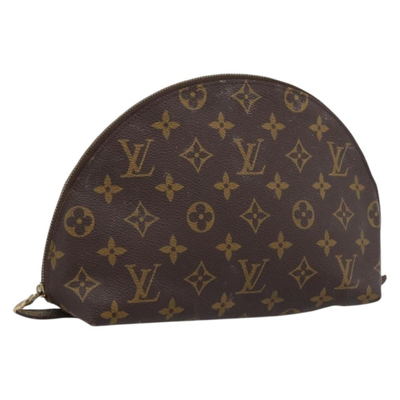 LOUIS VUITTON Monogram Trousse Demi Ronde Cosmetic Pouch M47520 LV Auth 201923