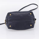 Miu Miu Hand Bag Leather 2way Navy Gold Auth 201925-5