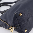 Miu Miu Hand Bag Leather 2way Navy Gold Auth 201925-17