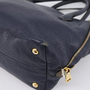 Miu Miu Hand Bag Leather 2way Navy Gold Auth 201925-18