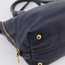 Miu Miu Hand Bag Leather 2way Navy Gold Auth 201925-19