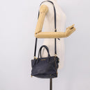 Miu Miu Hand Bag Leather 2way Navy Gold Auth 201925-27