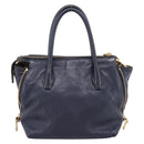 Miu Miu Hand Bag Leather 2way Navy Gold Auth 201925-2