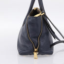 Miu Miu Hand Bag Leather 2way Navy Gold Auth 201925-3