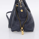 Miu Miu Hand Bag Leather 2way Navy Gold Auth 201925-4