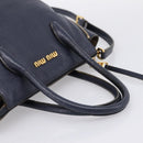 Miu Miu Hand Bag Leather 2way Navy Gold Auth 201925-7