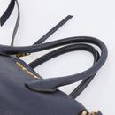 Miu Miu Hand Bag Leather 2way Navy Gold Auth 201925-14