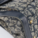 Christian Dior Trotter Canvas Hand Bag Navy Gold Auth 201927-11