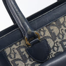 Christian Dior Trotter Canvas Hand Bag Navy Gold Auth 201927-14