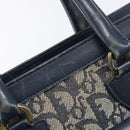 Christian Dior Trotter Canvas Hand Bag Navy Gold Auth 201927-15