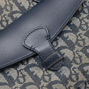 Christian Dior Trotter Canvas Hand Bag Navy Gold Auth 201927-16