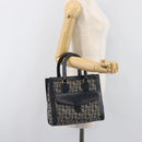 Christian Dior Trotter Canvas Hand Bag Navy Gold Auth 201927-27