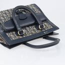 Christian Dior Trotter Canvas Hand Bag Navy Gold Auth 201927-6
