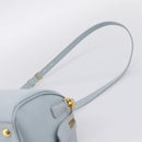 PRADA Boston Bag Saffiano leather 2way Light Blue Gold Auth 201928A-15