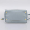 PRADA Boston Bag Saffiano leather 2way Light Blue Gold Auth 201928A-5
