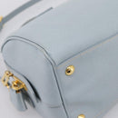 PRADA Boston Bag Saffiano leather 2way Light Blue Gold Auth 201928A-17