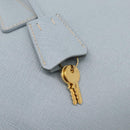 PRADA Boston Bag Saffiano leather 2way Light Blue Gold Auth 201928A-21