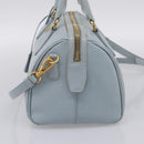 PRADA Boston Bag Saffiano leather 2way Light Blue Gold Auth 201928A-4