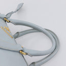 PRADA Boston Bag Saffiano leather 2way Light Blue Gold Auth 201928A-14
