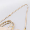 Miu Miu Hand Bag Vittero Dino Leather 2way Ivory Gold Auth 201929A-14