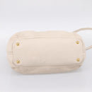 Miu Miu Hand Bag Vittero Dino Leather 2way Ivory Gold Auth 201929A-5