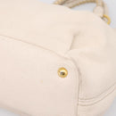 Miu Miu Hand Bag Vittero Dino Leather 2way Ivory Gold Auth 201929A-15