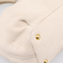 Miu Miu Hand Bag Vittero Dino Leather 2way Ivory Gold Auth 201929A-16
