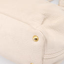 Miu Miu Hand Bag Vittero Dino Leather 2way Ivory Gold Auth 201929A-17