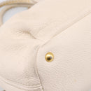 Miu Miu Hand Bag Vittero Dino Leather 2way Ivory Gold Auth 201929A-10