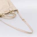 Miu Miu Hand Bag Vittero Dino Leather 2way Ivory Gold Auth 201929A-9