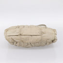 PRADA Gathered Hand Bag Nylon 2way Beige Gold Auth 201930-5