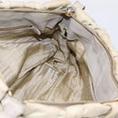 PRADA Gathered Hand Bag Nylon 2way Beige Gold Auth 201930-22