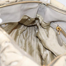 PRADA Gathered Hand Bag Nylon 2way Beige Gold Auth 201930-23