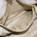 PRADA Gathered Hand Bag Nylon 2way Beige Gold Auth 201930-25
