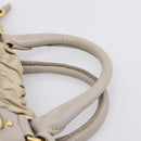 PRADA Gathered Hand Bag Nylon 2way Beige Gold Auth 201930-14