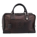 LOEWE Amazona 36 Hand Bag Leather Bronze Silver Auth 201931V-13